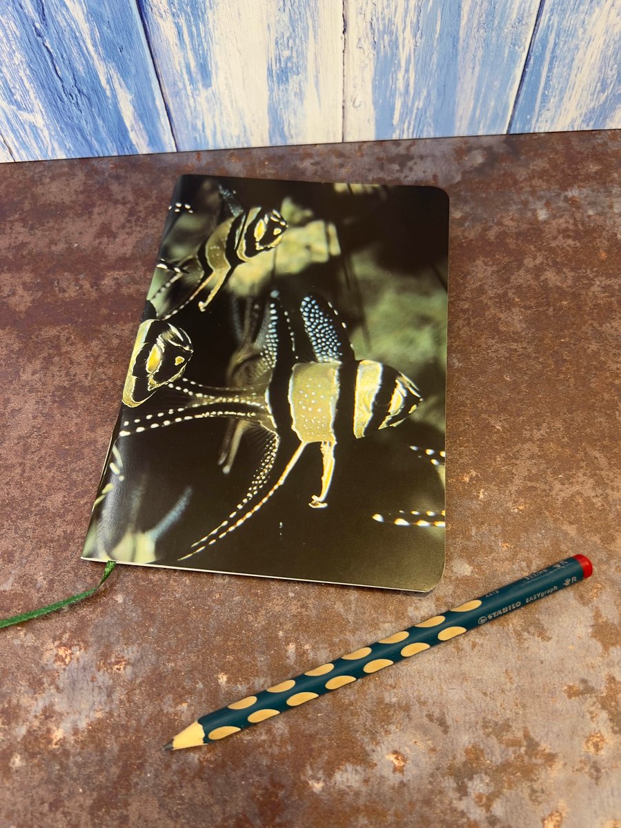 Notebook, Marine themed, A5 (ish), made from up-cycled and recycled materials.