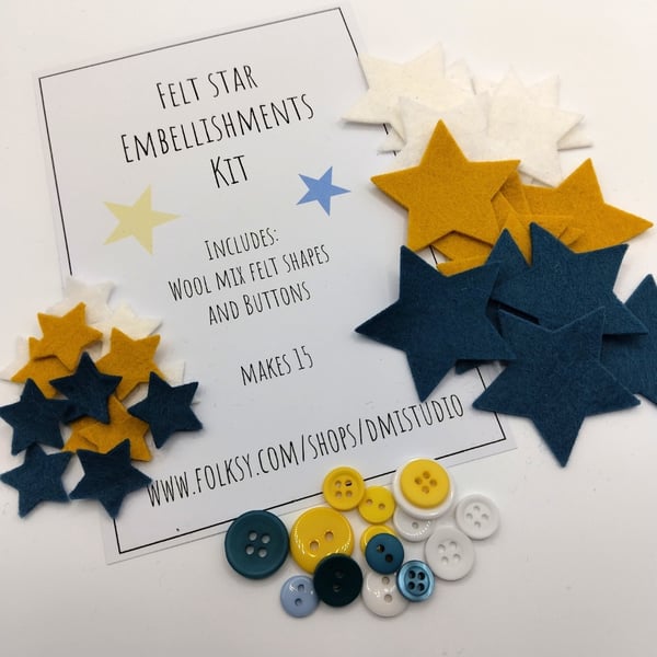 Felt Star Embellishments Kit