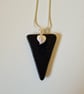 Metallic, triangular fused glass pendant - Image 6