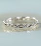 Twisted Silver Ring 1 mm Wire Dainty Stacking Rings - Image 4