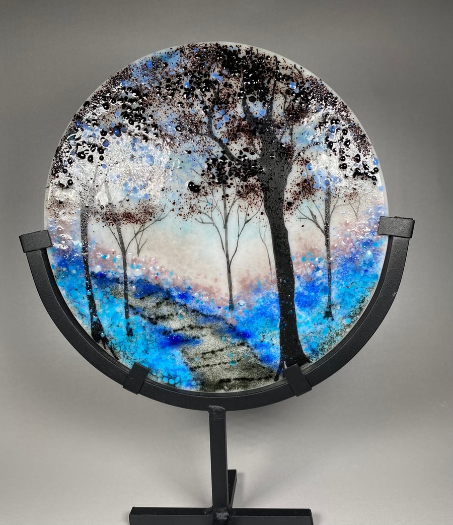   Winter trees Fused glass art