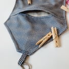 Blue and silver dot clip on peg bag