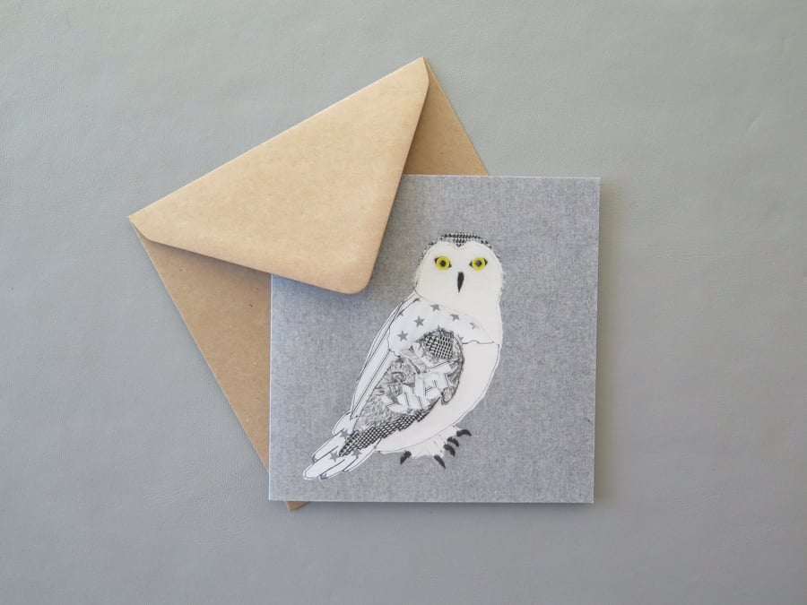 Snowy owl card