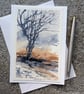 Winter's Thorn. Handpainted Blank Card. Original Watercolour Art 220226