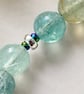Handmade Fluorite Bracelet - Sterling Silver Rose Toggle Clasp - Image 4