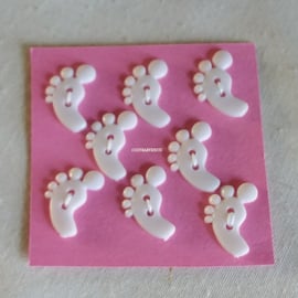 WHITE FEET SHAPED BUTTONS