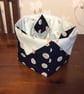 Floral fabric basket storage box with inside cones pockets  - Image 1
