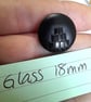 7 Art Deco Black Glass vintage buttons, 18mm with back shank - Image 4