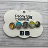 Women’s barrette in monochrome with colour pops