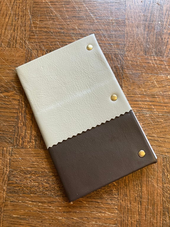 A6(ish): 2 tone brown leather bound notebook-journal