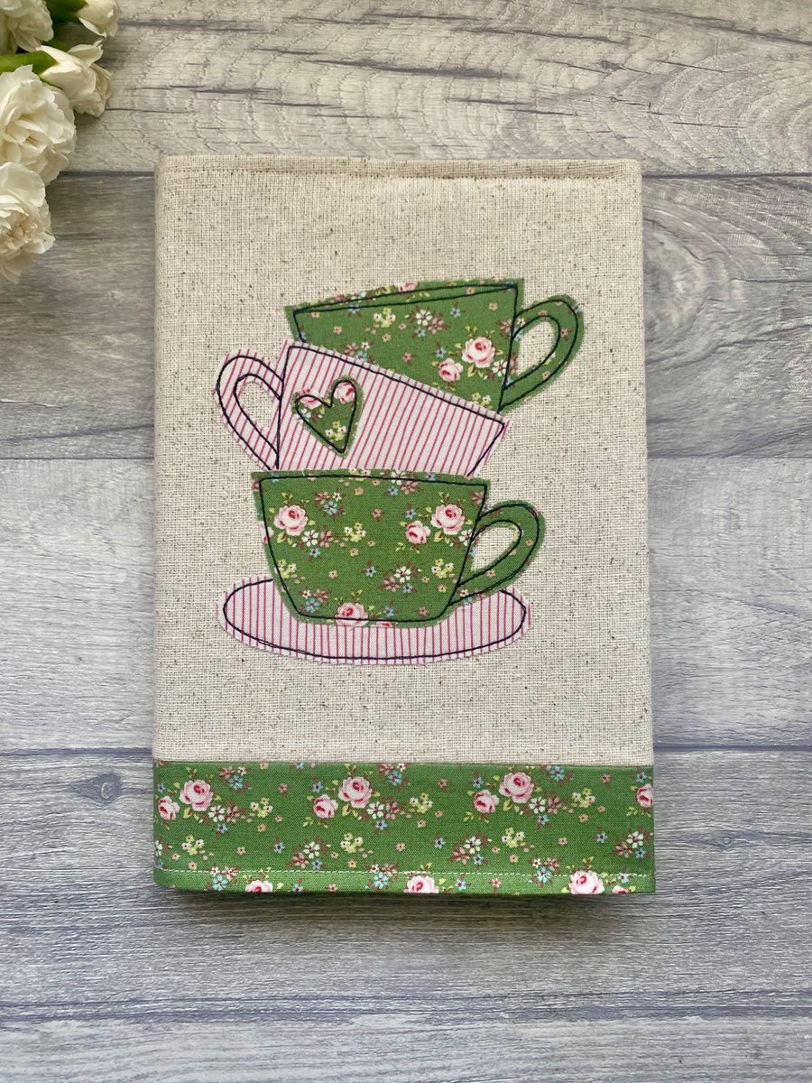 A5 fabric notebook, tea lovers notebook 