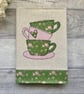 A5 fabric notebook, tea lovers notebook 