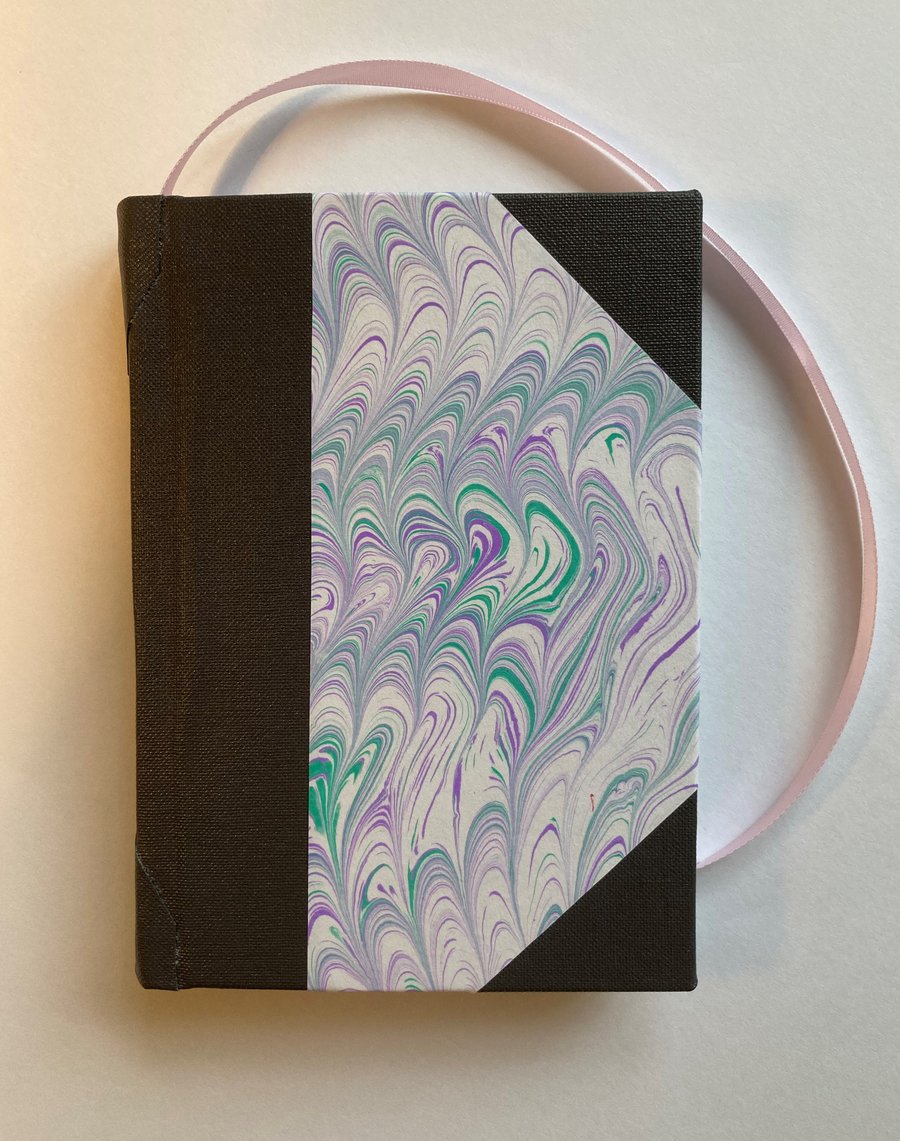 Muted marbled Notebook in mauves and greens
