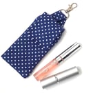 Blue spotty clip pouch, lipstick pouch