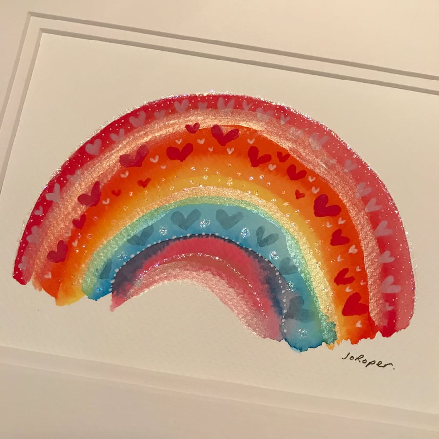 RUBY brightly coloured RAINBOW painting Jo Roper