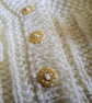 Hand Knitted Baby Cardigan & Booties Set Pale Lemon Size 0 - 3 months size - Image 4