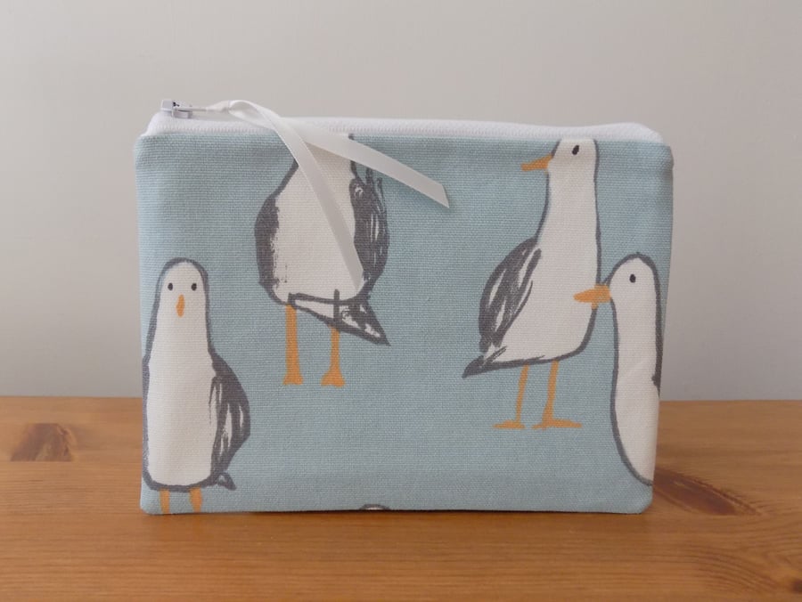 'Laridae' Seagulls Storage Pouch Birds Make Up Cosmetics Bag Case Coin Purse