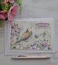 All My Love Card Anniversary Birthday Bird Flowers Any Occasion 3D Handmade Card - Image 1