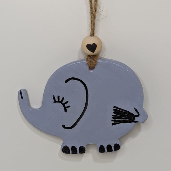 Clay elephant hanging decoration