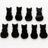 Pack of 9 smaller black cats made with Bullseye 90coe glass, halloween
