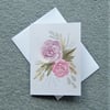 roses original art hand painted blank greetings card ( ref F 215 )