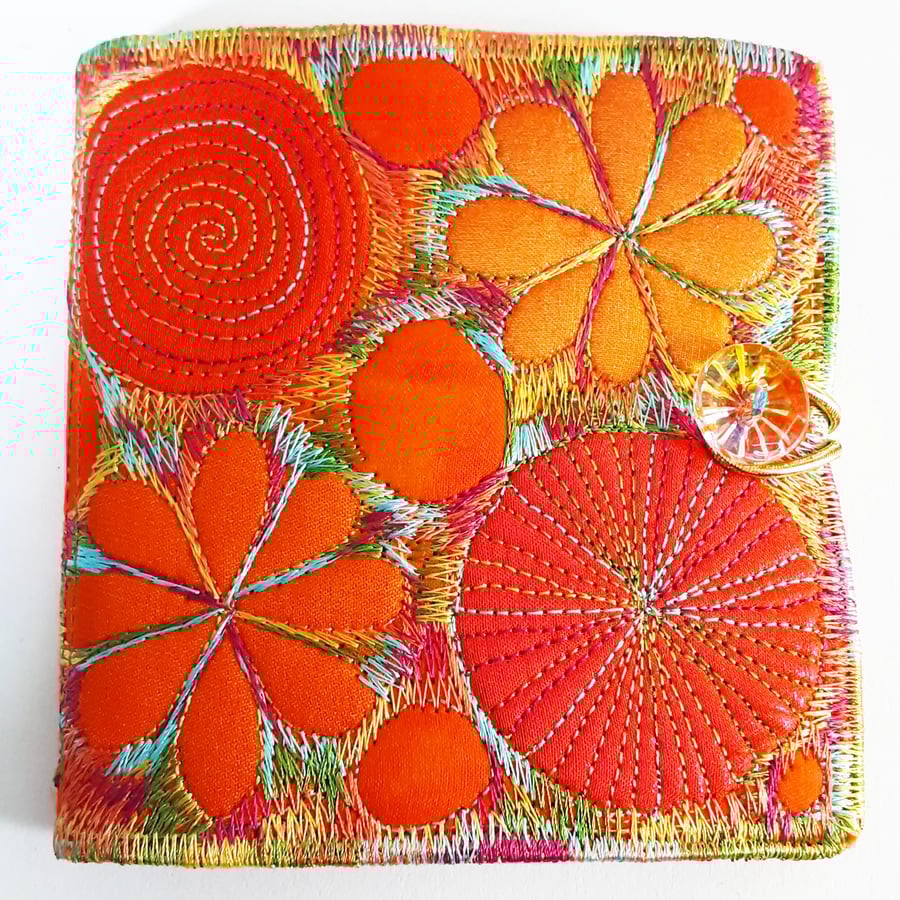 Sewing Needle Case with Free Machine Embroidery 