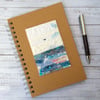 Embroidered seascape hardback lined notebook.