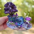 Miniature Fantasy Diorama - Purple Whimsical Ornament