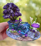 Miniature Fantasy Diorama - Purple Whimsical Ornament