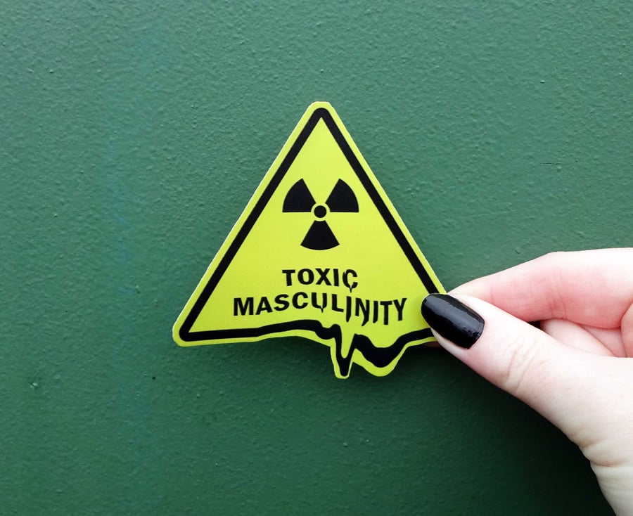 Holographic Sticker Toxic Masculinity - Die cut vinyl stickers, sparkle rainbow 