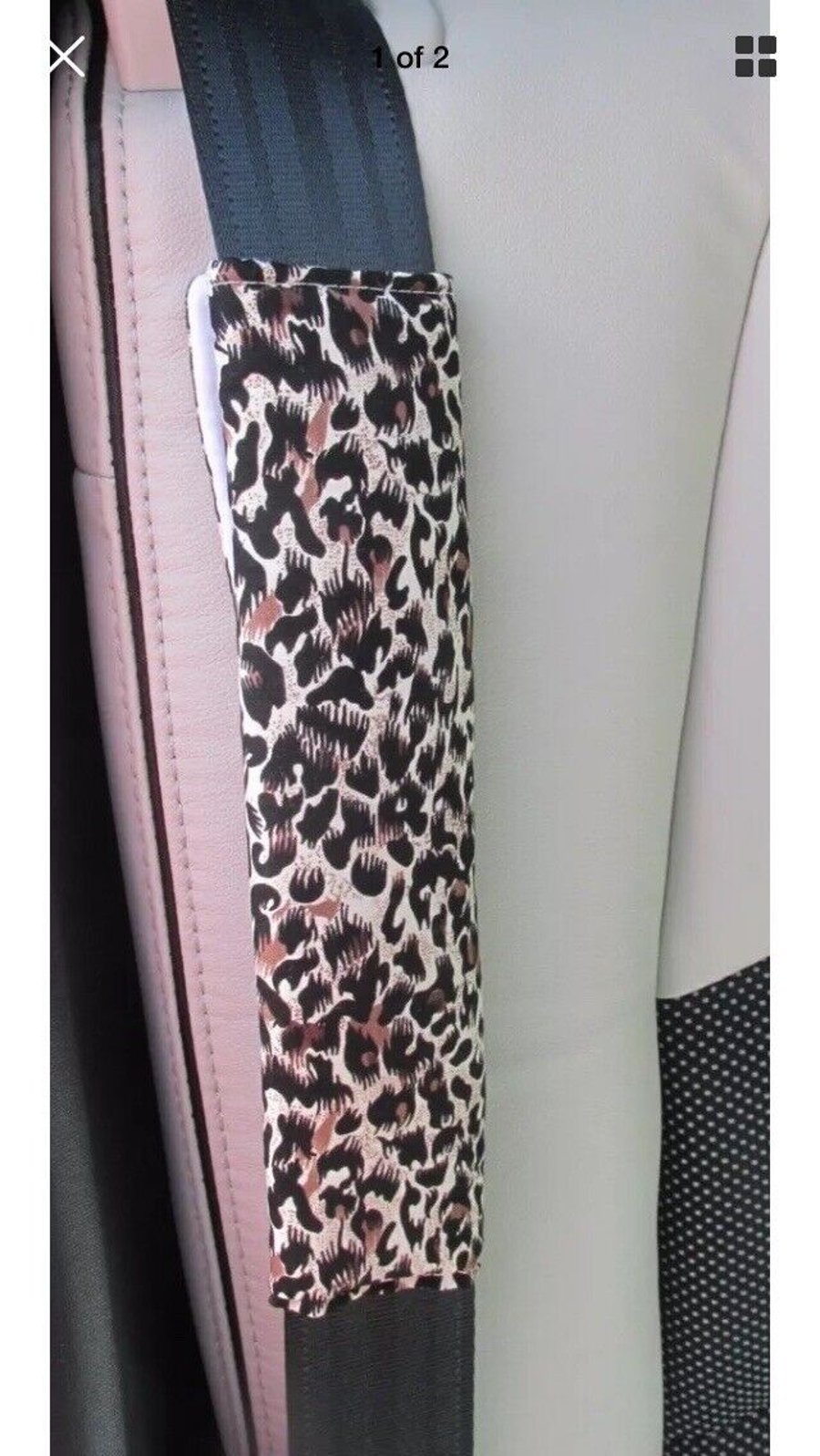 Leopard Print Car Seat Belt Pad pack of 2
