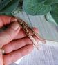 Earrings, Copper Long Teardrops with Textures and Silver Earwires - Image 3