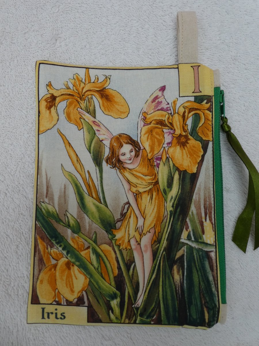 Flower Fairy Print Pixie Purse. I. Iris.  Flower Alphabet Fairy. Purse.