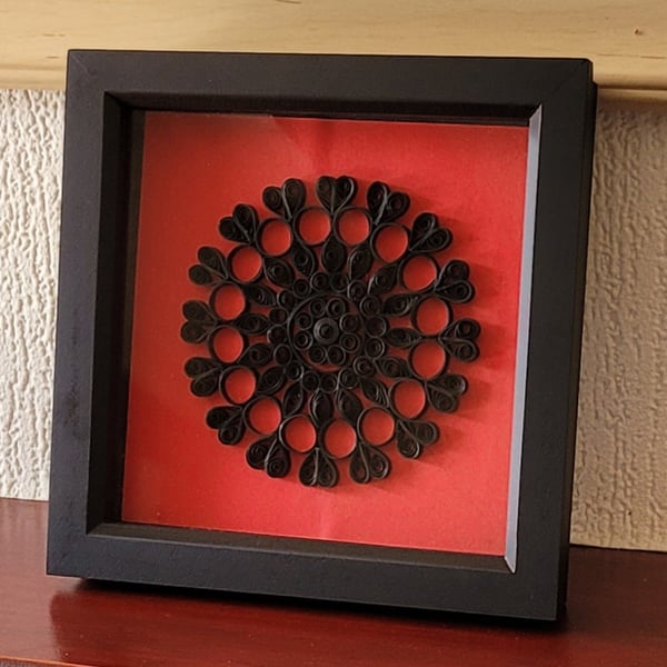 Framed quilled mandala pattern ideal gift 