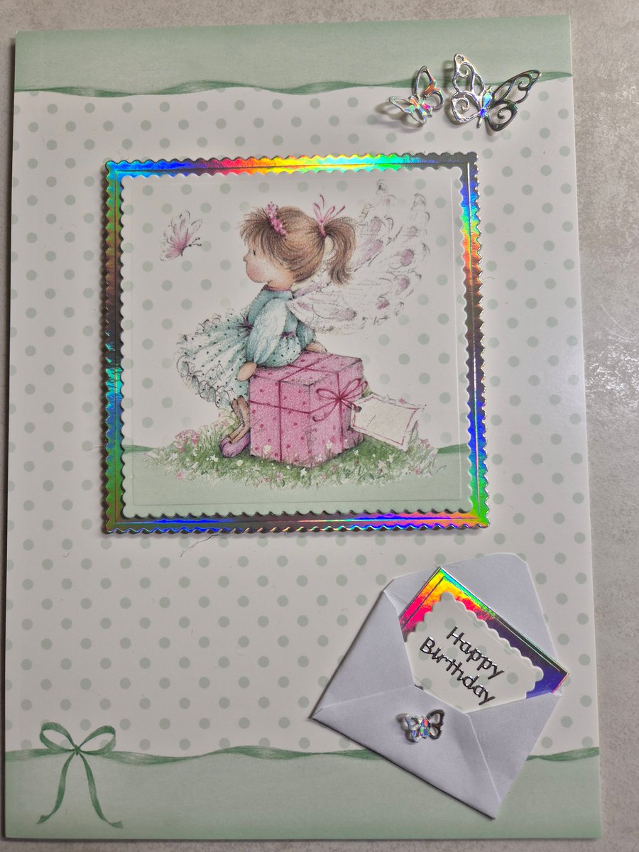 Cute fairy birthday greetings card 