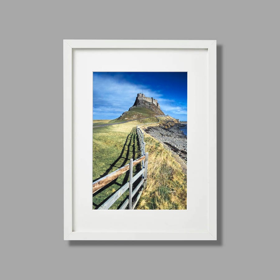 Landscape photograph of Lindisfarne Castle on Holy Island in Northumberland.