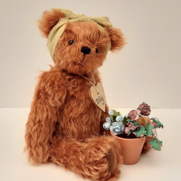 Mohair artist bear, collectable teddy bear, handmade collectors bear