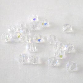 200 x Clear Faceted AB Crystal Rondelle Beads