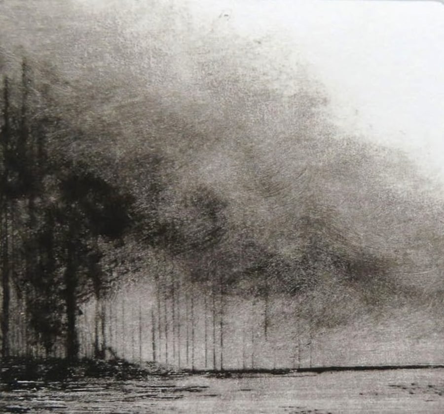 April Showers no.1 in a limited edition of 10 dry point mini prints