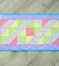 Handmade Quilted table runner with pale spring fabrics and scattered stars. - Image 2