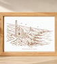 Laser engraved Wheal Coates, St Agnes Cornwall