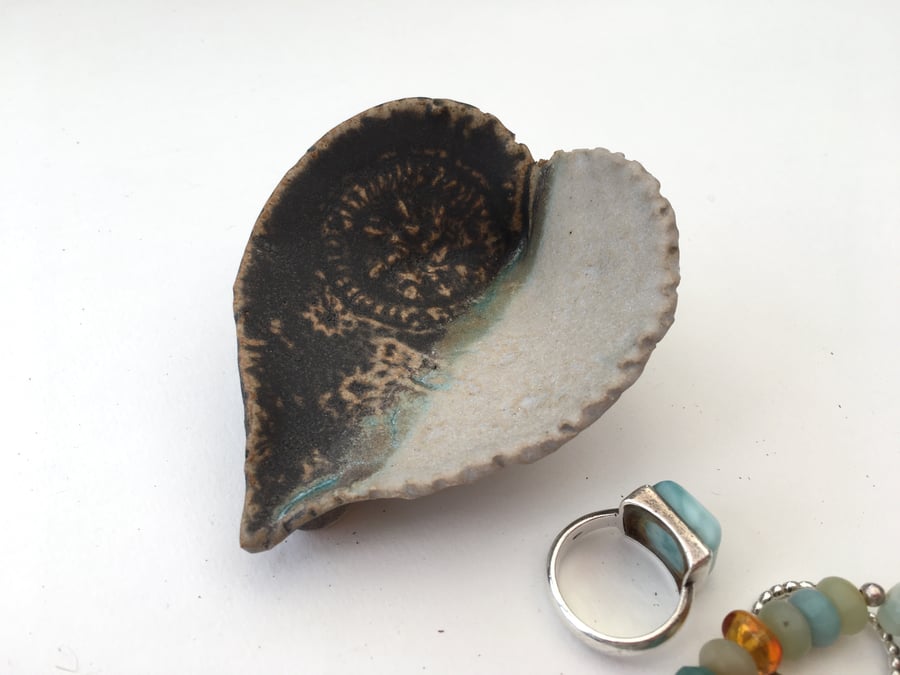 Ceramic ring dish, earing dish ornament, one off home decor