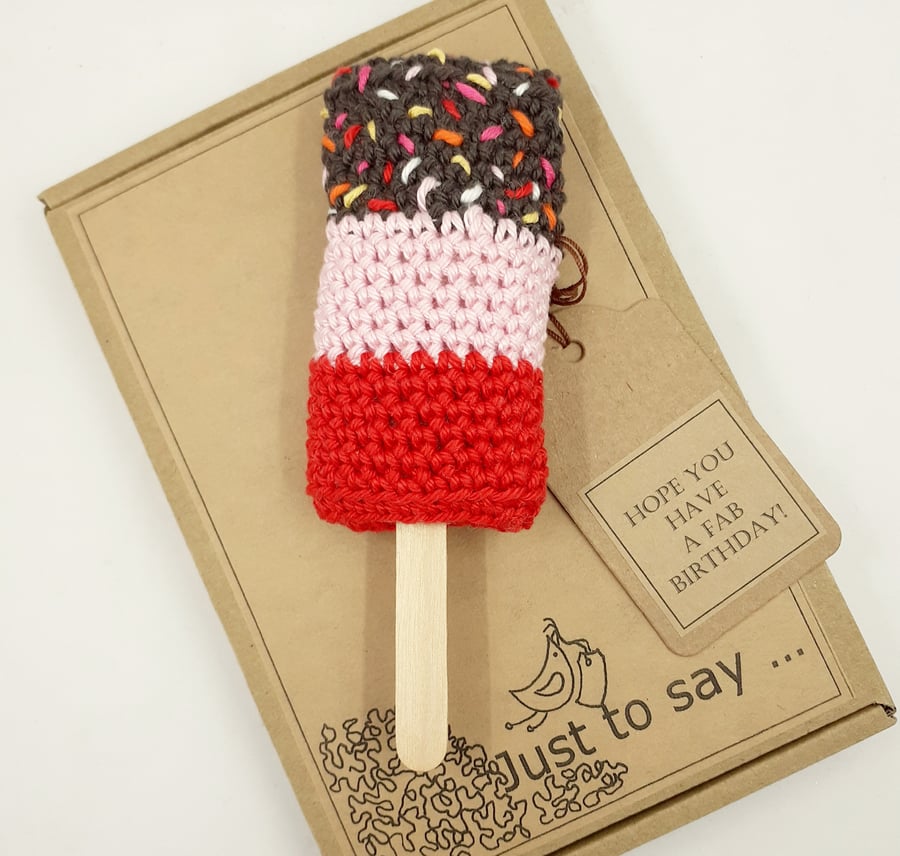 Crochet Fab Lolly  - Alternative to a Greetings Card 