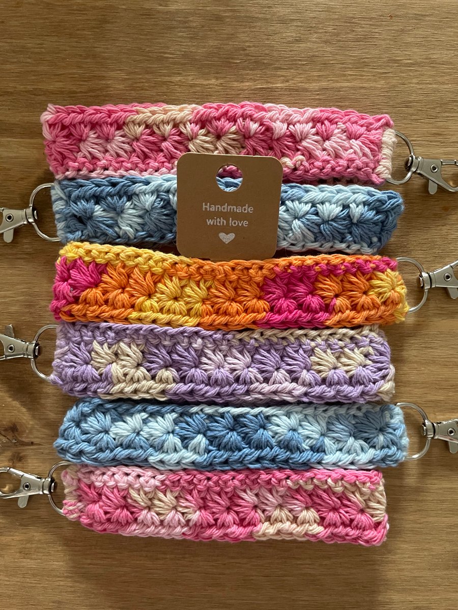 cotton wristlet key ring 