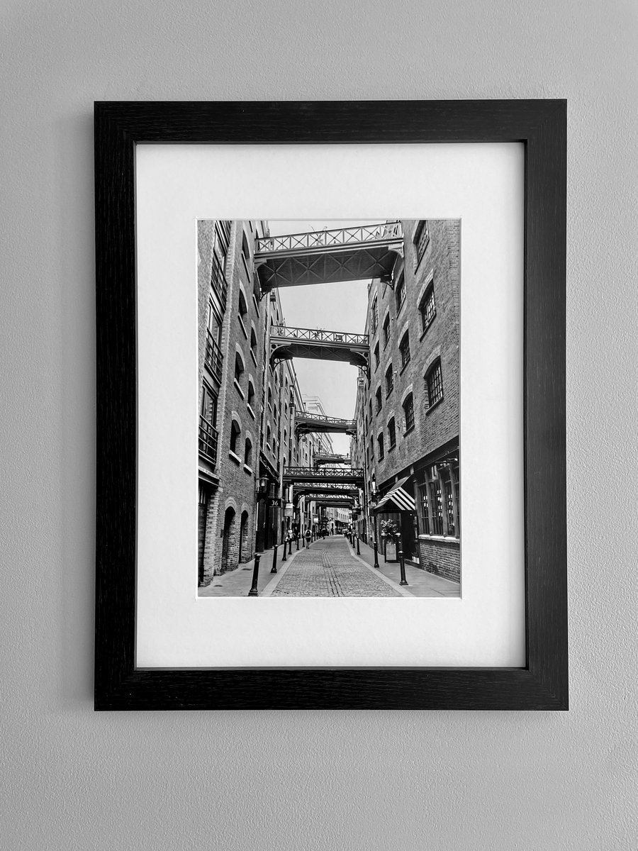 Framed Photo of Shad Thames, London, Black and White Print