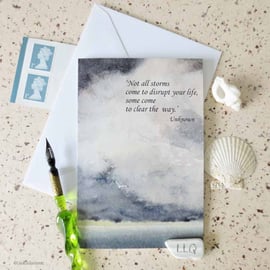 Words of wisdom series quote greeting card - not all storms cello free