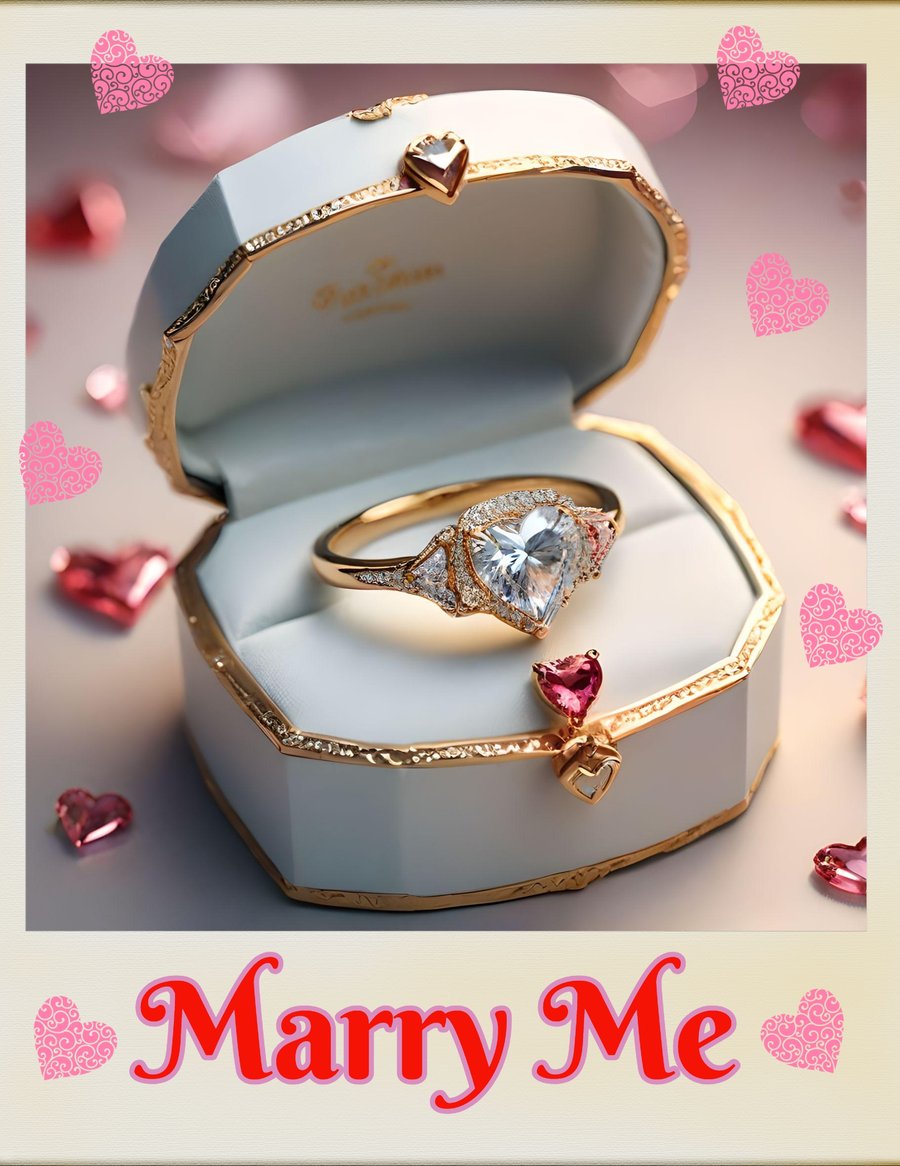Marry Me Ring Greeting Card A5