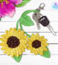 Sunflower bag charm. Sunflower keyring. Sunflower gift. Sunflowers. - Image 2