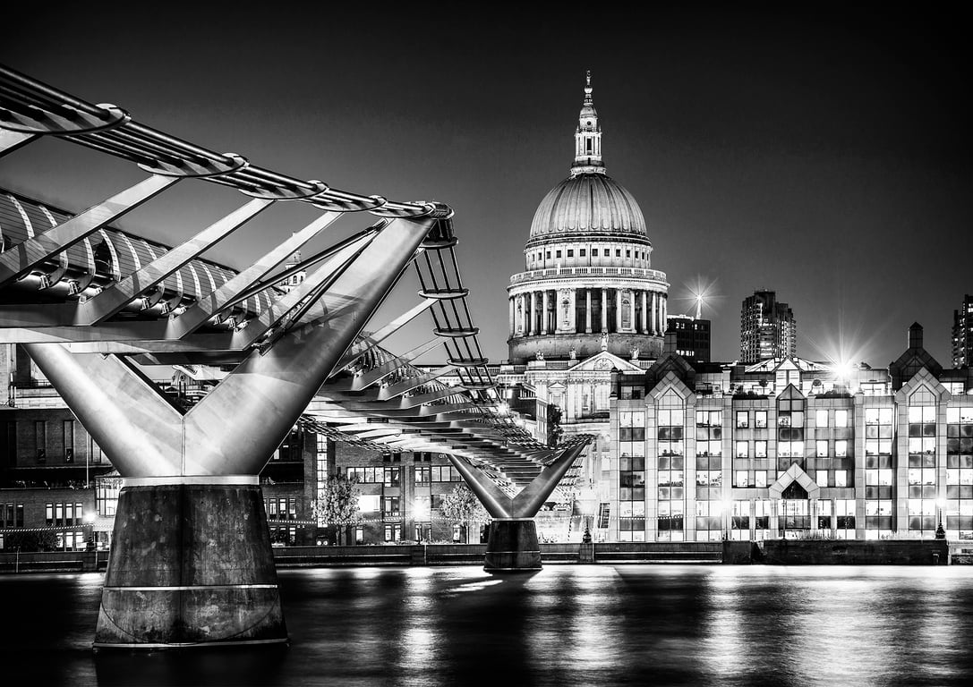 London Millennium Bridge River Thames St.Paul's Cathedral - Free UK Postage!