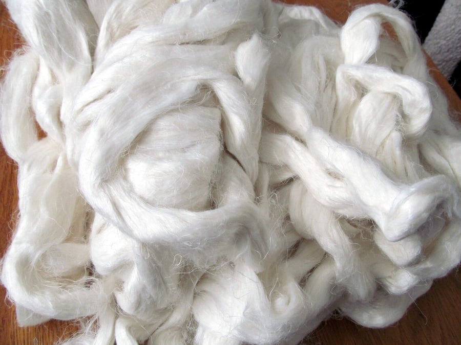 Bleached Flax linen Combed Top Cellulose fibe blending carding spinning felting 